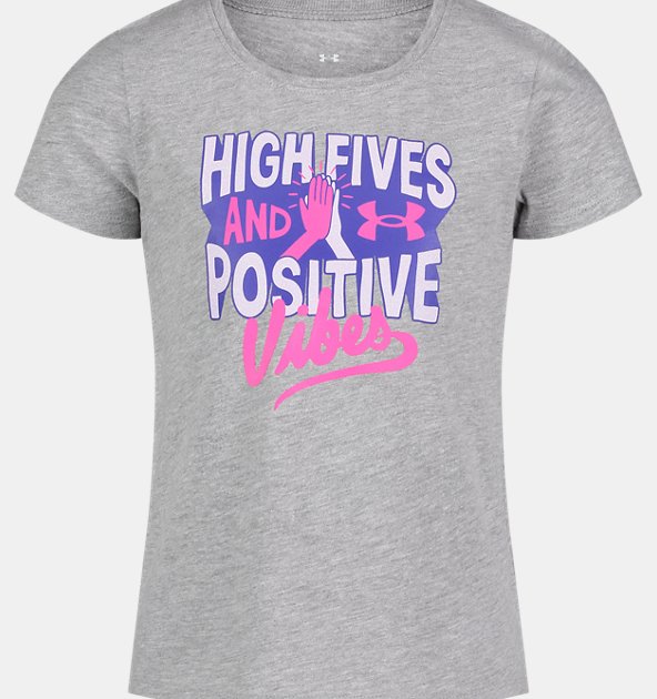 Under Armour Toddler Girls' UA High 5s & Positive Vibes Short Sleeve T-Shirt